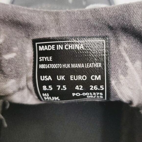 Huk Mania Performance Fishing Leather Sneakers Mens‎ Size 8.5 Lace Up Gray Shoes - Picture 7 of 7